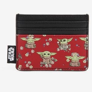 💚❤️ Loungefly Star Wars The Mandalorian The Child Floral Cardholder Brand New